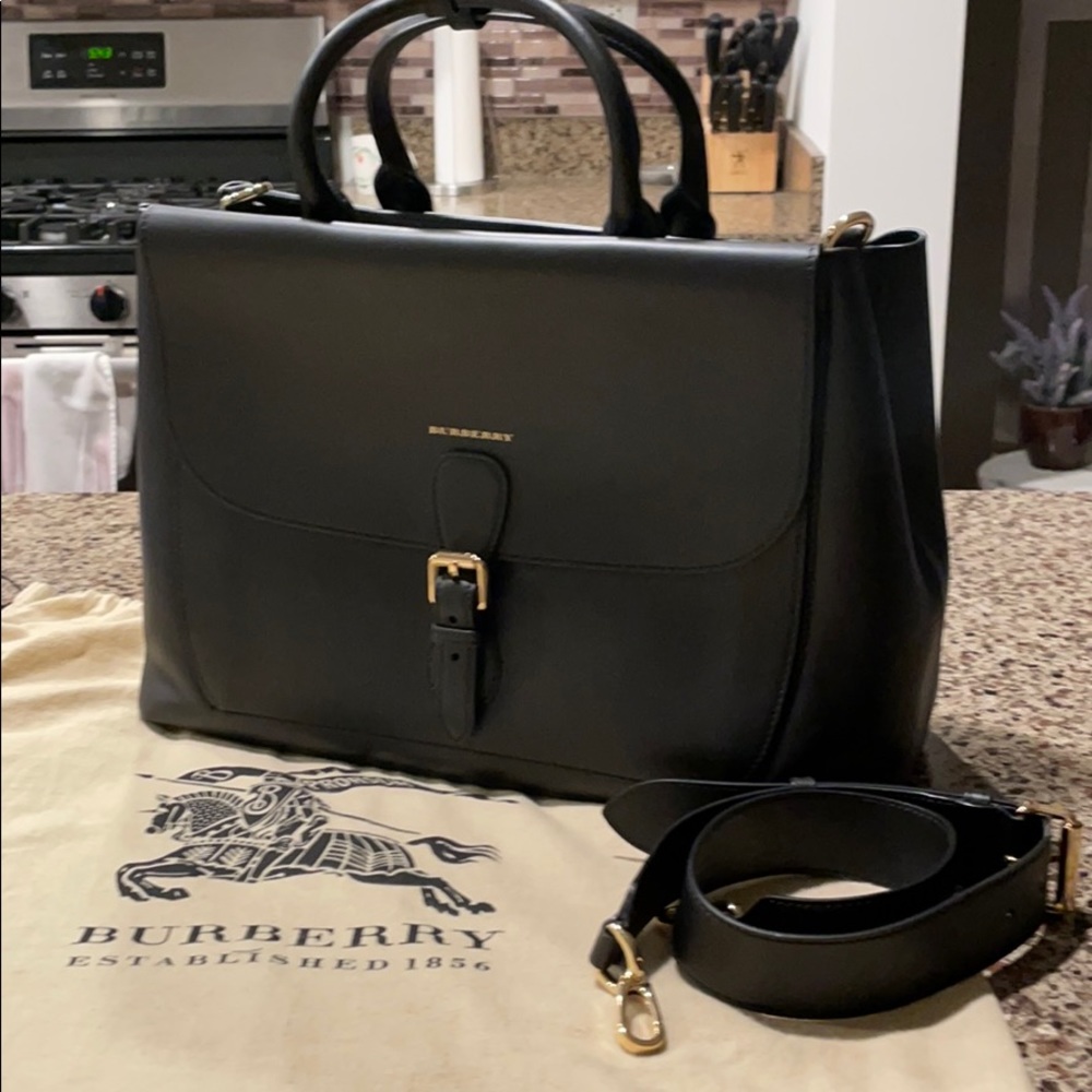 Burberry Black Laptop Briefcase